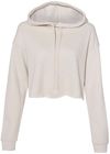An image of a Custom Bella and Canvas Women's Cropped Fleece Hoodie in Heather Dust!