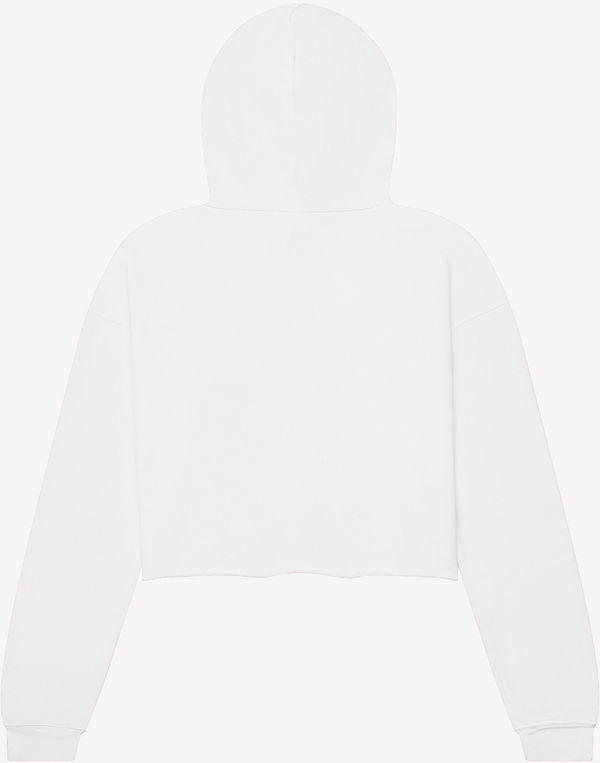 An image of a Custom Bella and Canvas Women's Cropped Fleece Hoodie in White!