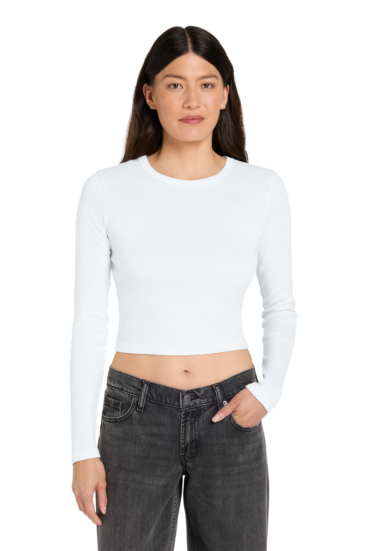 Bella and Canvas Womens Micro Rib Long Sleeve Baby Tee