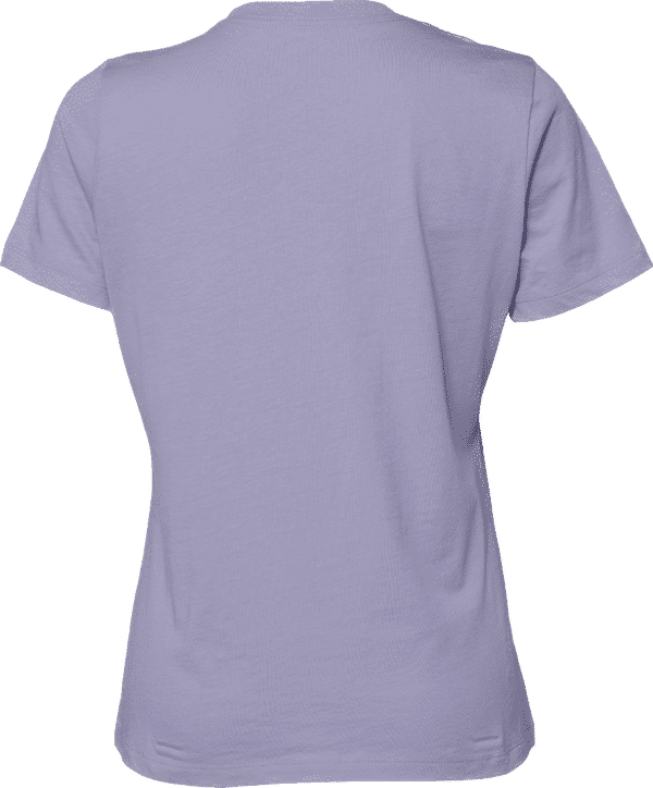 Am image of a Custom Bella and Canvas Womens Relaxed Jersey Tee in Dark Lavender!