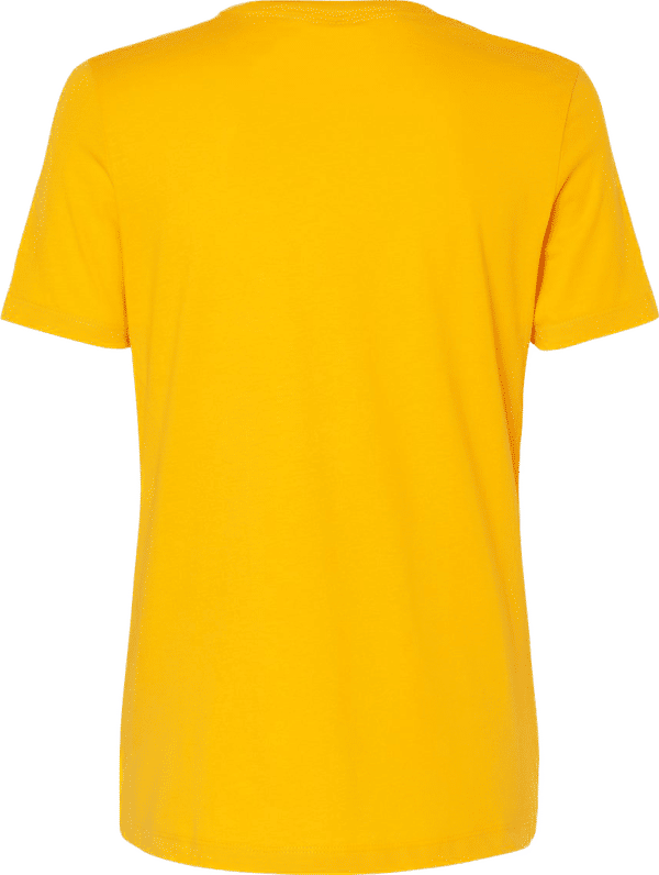Am image of a Custom Bella and Canvas Womens Relaxed Jersey Tee in Gold!