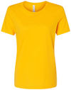 An image of a Custom Bella and Canvas Womens Relaxed Jersey Tee in Gold!