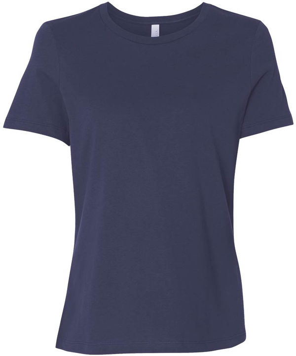 An image of a Custom Bella and Canvas Womens Relaxed Jersey Tee in Navy!