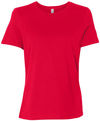 An image of a Custom Bella and Canvas Womens Relaxed Jersey Tee in Red!
