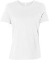 An image of a Custom Bella and Canvas Womens Relaxed Jersey Tee in White!