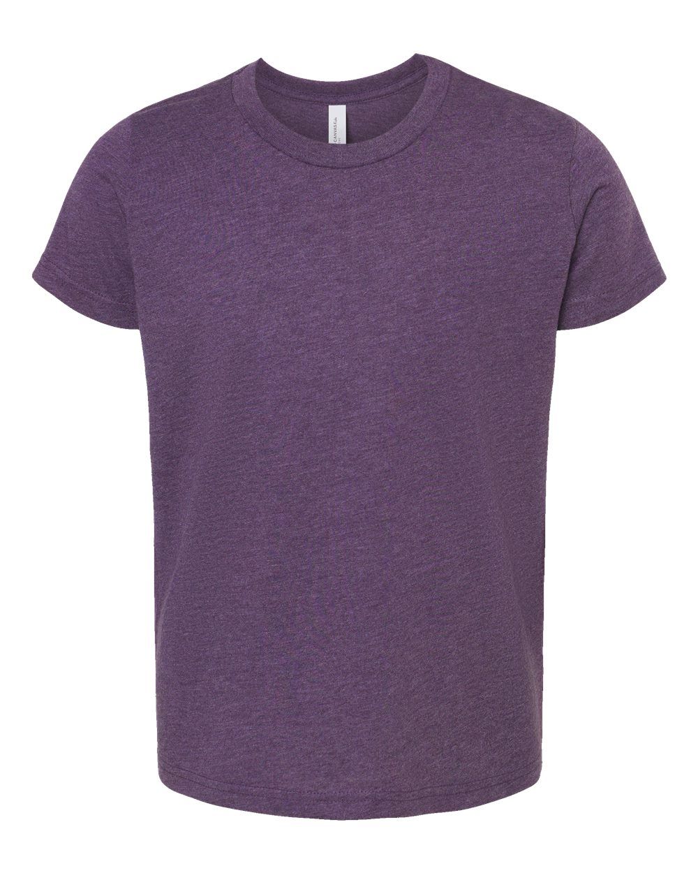 BELLA AND CANVAS Youth CVC Jersey Tee in Heather Team Purple