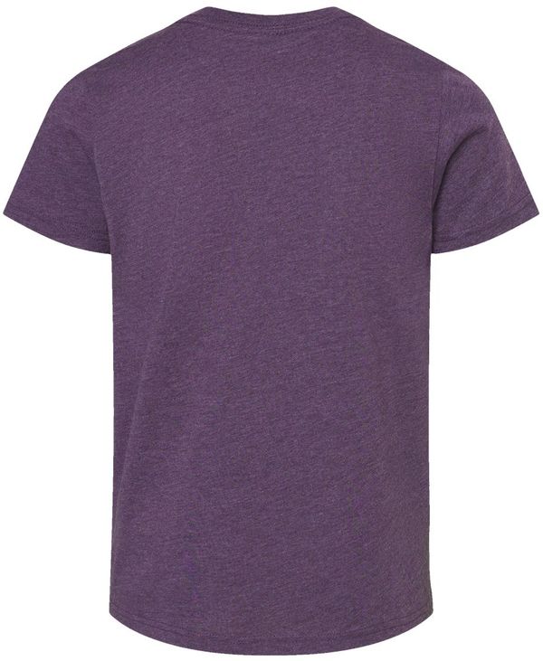 An image of a Custom BELLA AND CANVAS Youth CVC Jersey Tee in Heather Team Purple!