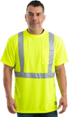 An image of a Custom Berne Hi Vis Class 2 Performance Pocket T Shirt in Yellow!