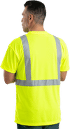 An image of a Custom Berne Hi Vis Class 2 Performance Pocket T Shirt in Yellow!