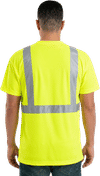 An image of a Custom Berne Hi Vis Class 2 Performance Pocket T Shirt in Yellow!