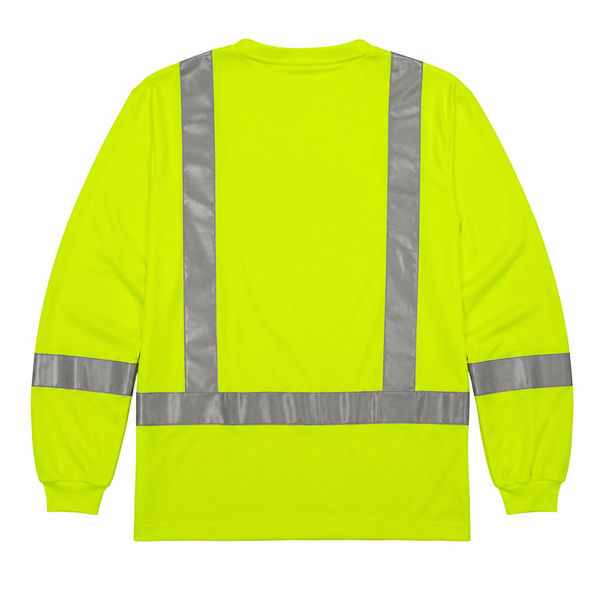 An image of a Custom Berne Hi Vis Class 3 Performance Pocket T Shirt in Yellow!
