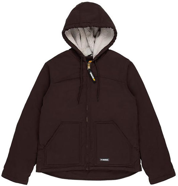 An image of a Custom Berne Ladies Softstone Hooded Coat in Dark Brown!