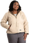 Am image of a Custom Berne Ladies Softstone Hooded Coat in Sand!