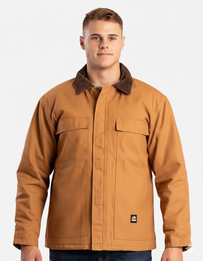 Berne Men's Heritage Cotton Duck Chore Jacket in Brown Duck