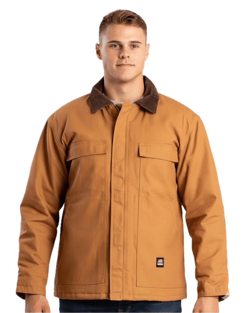 Berne Men's Heritage Cotton Duck Chore Jacket in Brown Duck