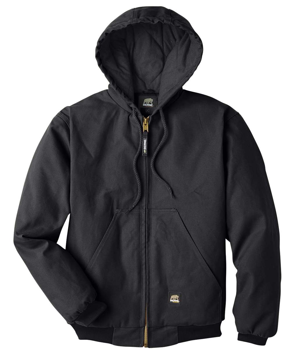 Berne Men's Heritage Cotton Duck Hooded Jacket in Black
