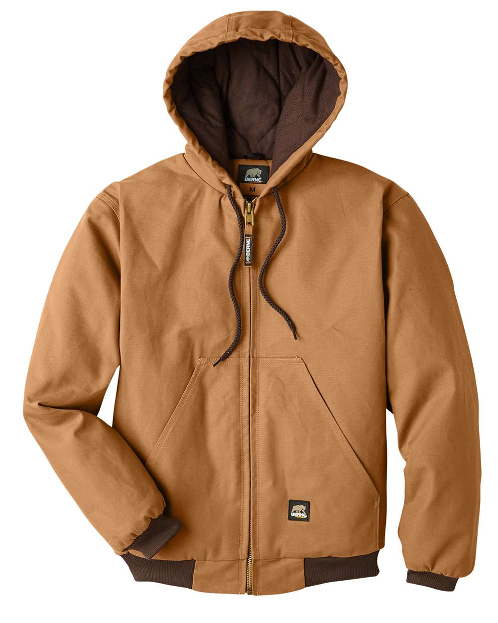 Berne Men's Heritage Cotton Duck Hooded Jacket in Brown Duck