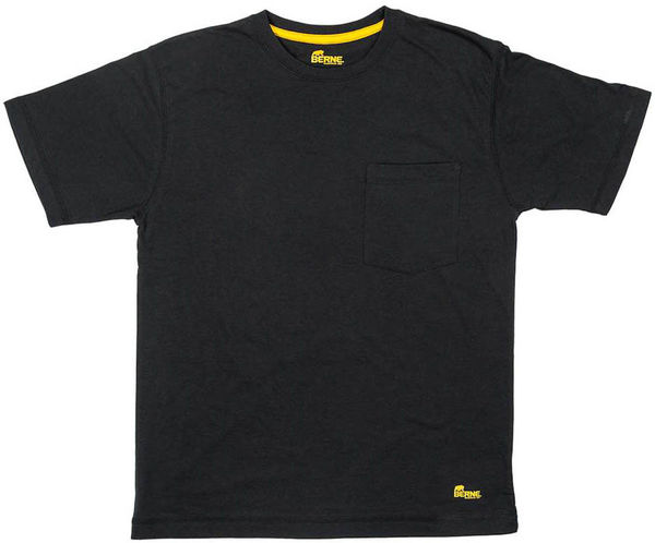 An image of a Custom Berne Men's Lightweight Performance Pocket T Shirt in Black!
