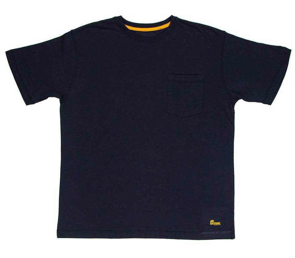 Berne Men's Lightweight Performance Pocket T Shirt in Navy