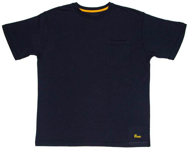 An image of a Custom Berne Men's Lightweight Performance Pocket T Shirt in Navy!