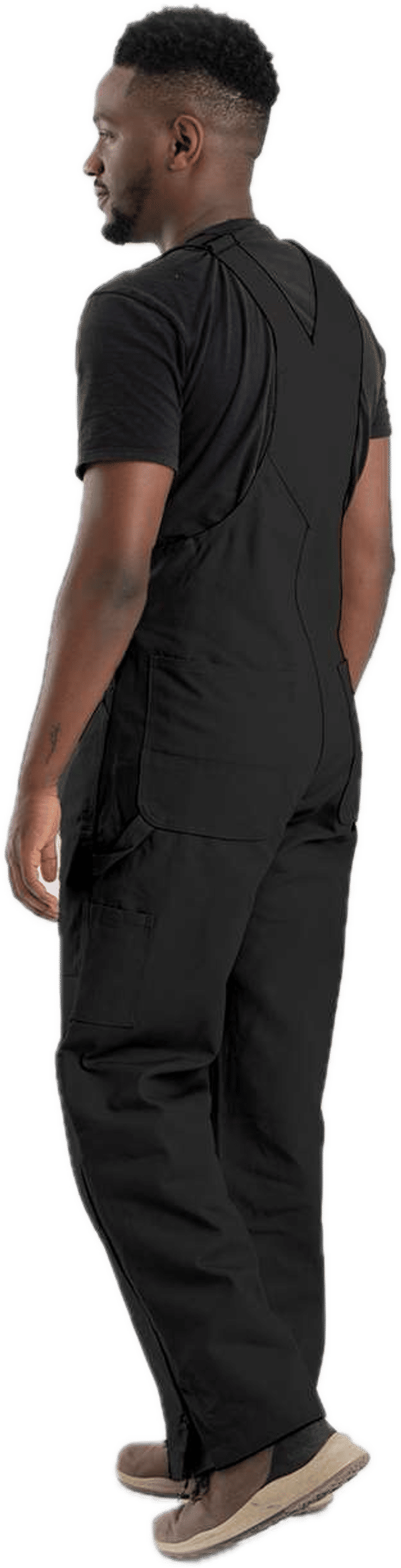 An image of a Custom Berne Men's Slab Unlined Duck Bib Overall in Black!