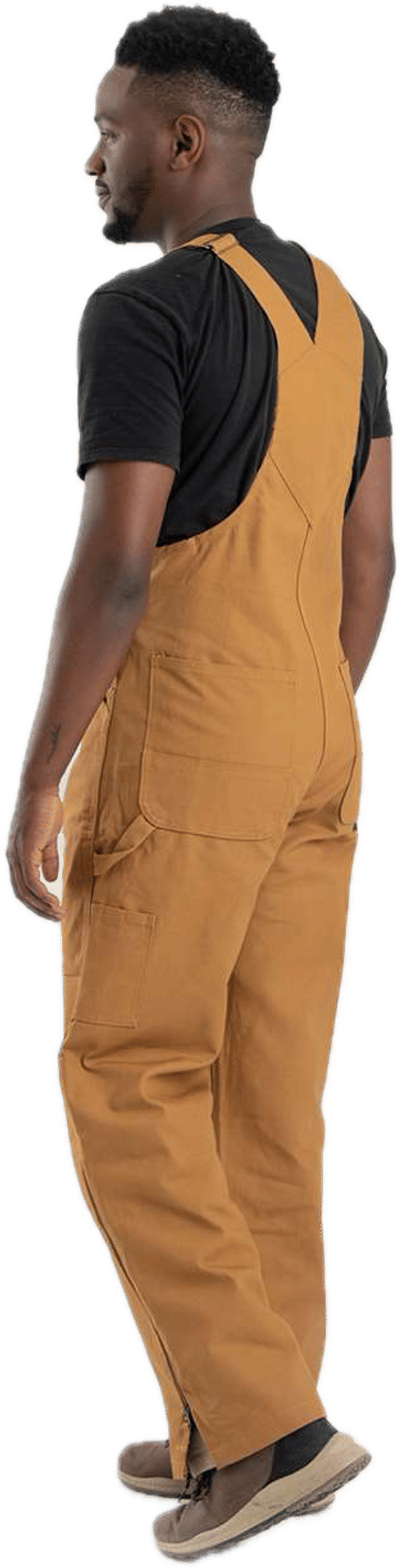 An image of a Custom Berne Men's Slab Unlined Duck Bib Overall in Brown Duck!