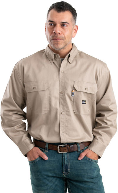 An image of a Custom Berne Mens Flame Resistant Button Down Work Shirt!