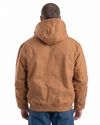 An image of a Custom Berne Mens Flame Resistant Hooded Jacket in Brown Duck!