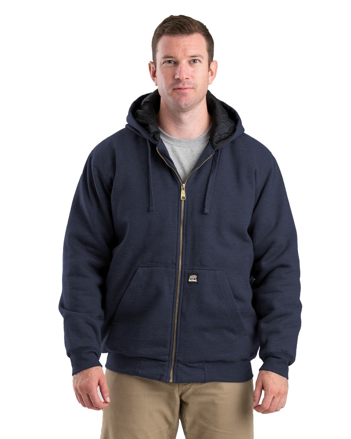Berne Mens Glacier Hooded Full Zip Hooded Jacket