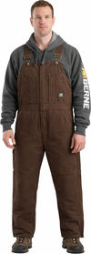An image of a Custom Berne Mens Heartland Insulated Washed Duck Bib Overall in Bark!