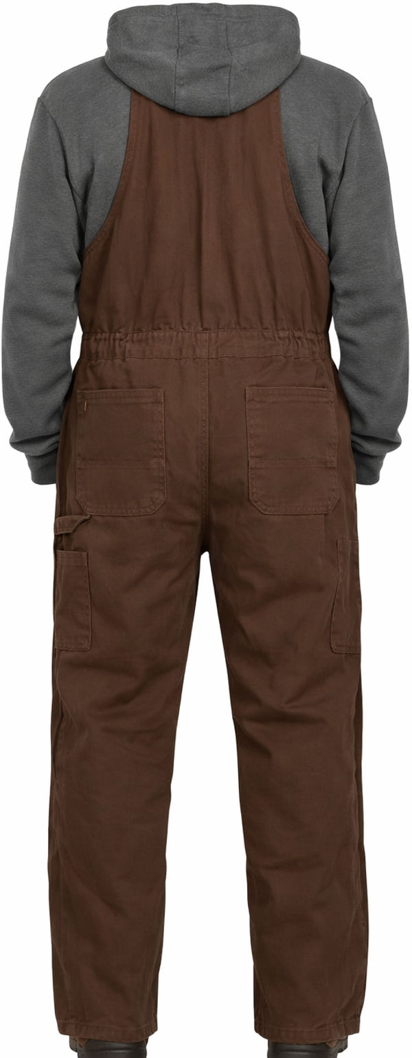 An image of a Custom Berne Mens Heartland Insulated Washed Duck Bib Overall in Bark!