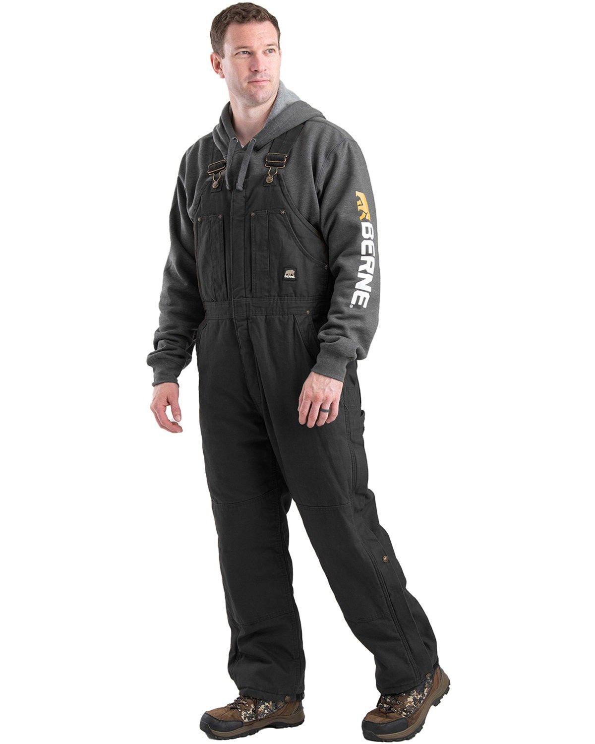 Berne Mens Heartland Insulated Washed Duck Bib Overall