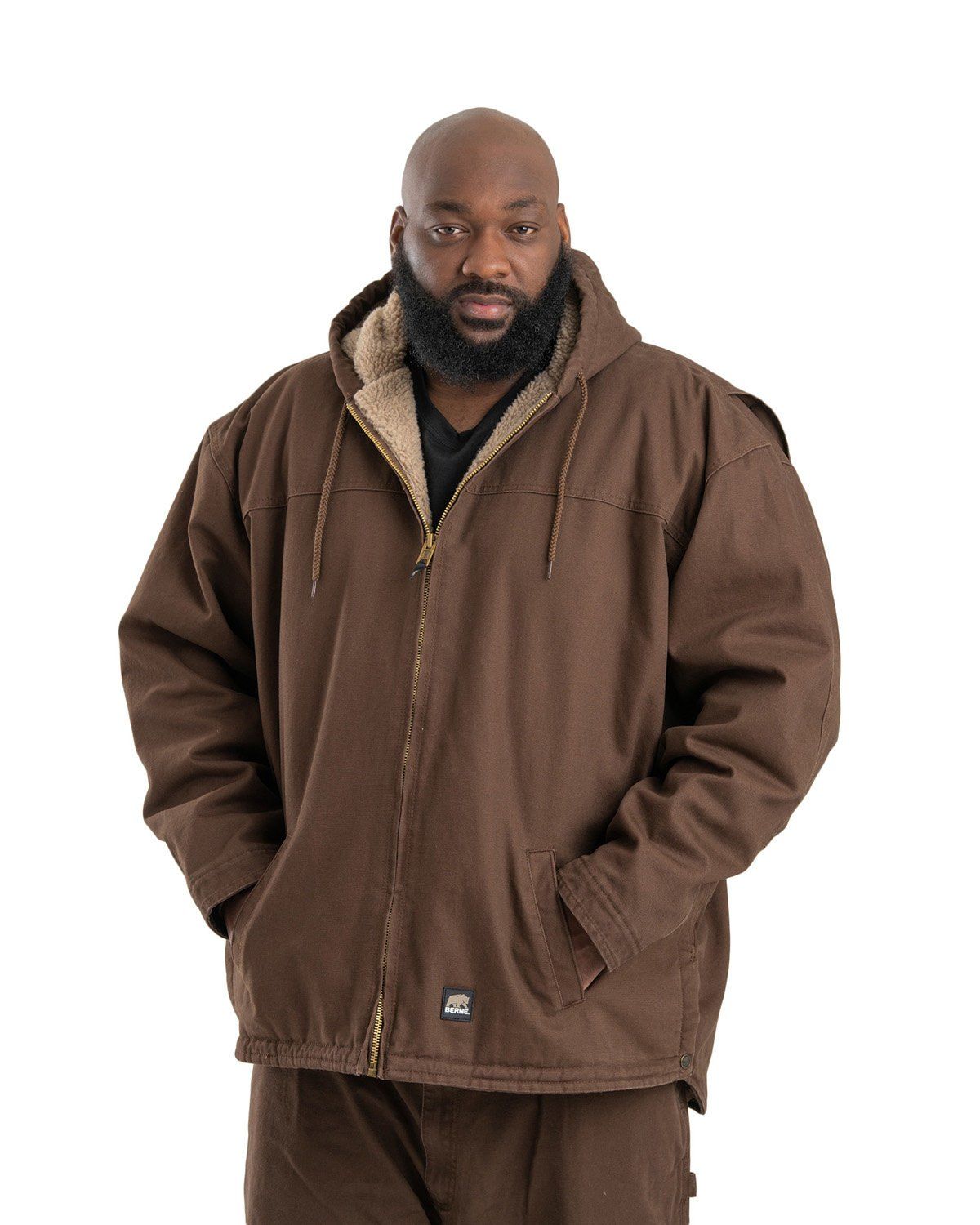 Berne Mens Heartland Washed Duck Hooded Work Coat