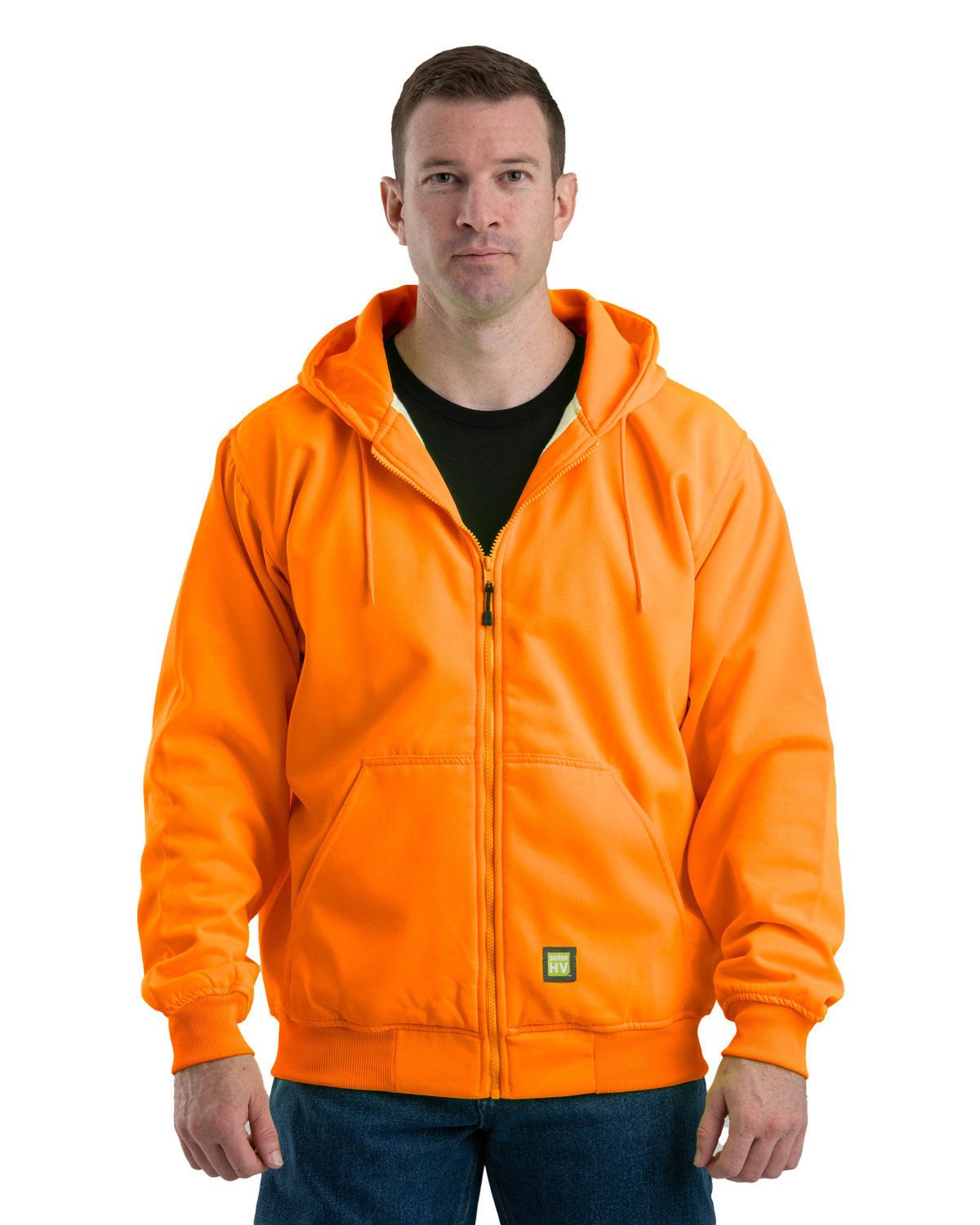 Berne Mens Heritage Thermal Lined Full Zip Hooded Sweatshirt