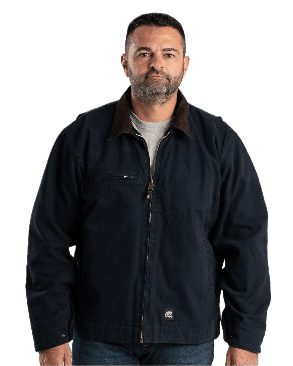 Berne Mens Highland Washed Gasoline Jacket in MIDNIGHT