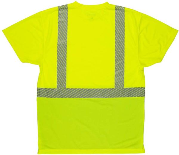 An image of a Custom Berne Mens Hi Vis Class 2 Color Blocked Pocket T Shirt in Yellow!