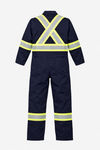 An image of a Custom Berne Mens Safety Striped Unlined Coverall in Navy!