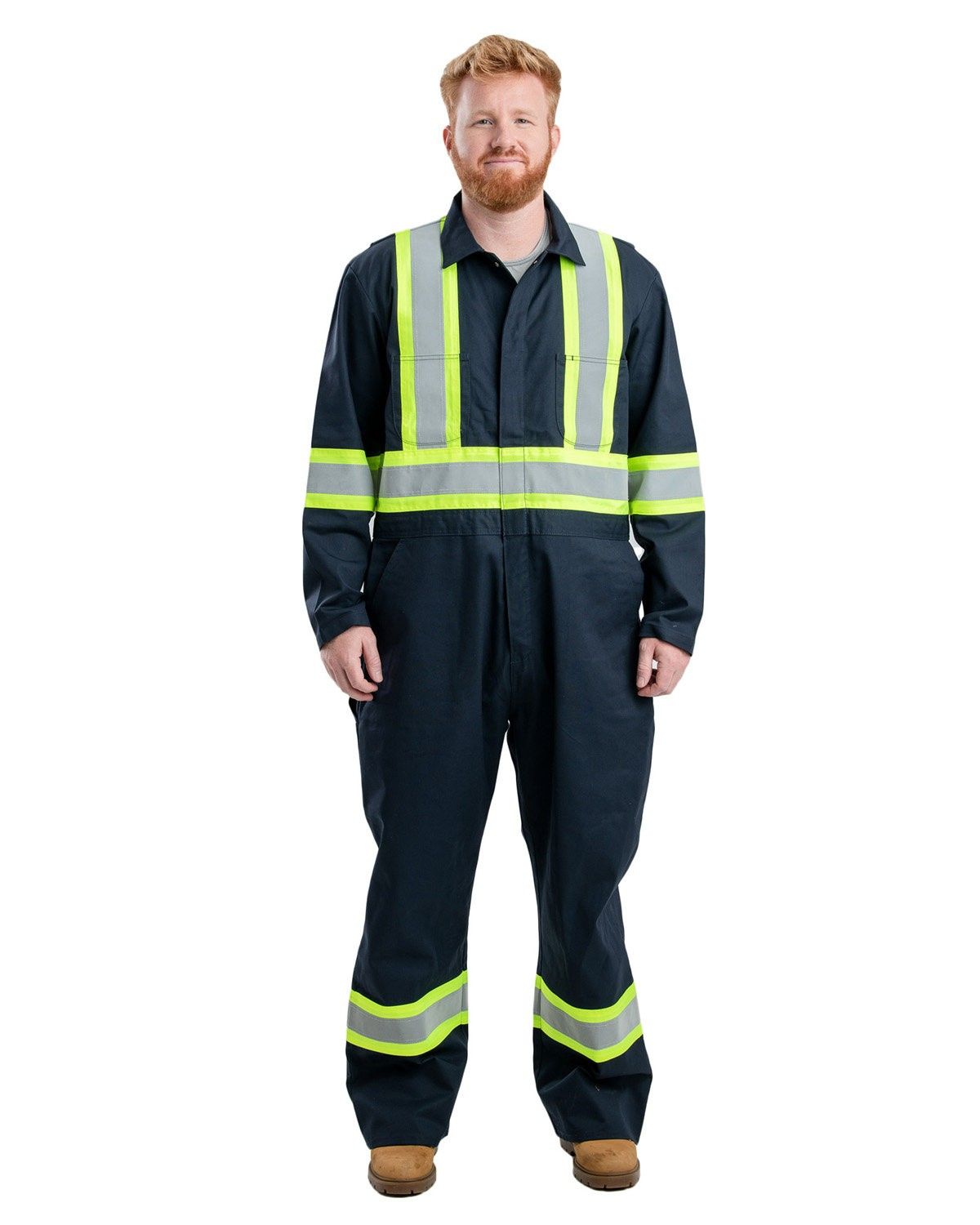 Berne Mens Safety Striped Unlined Coverall