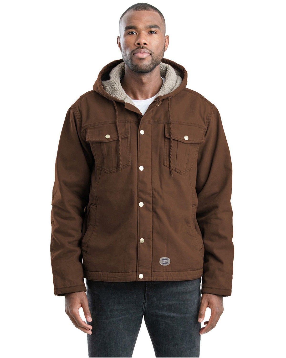 Berne Mens Vintage Washed SherpaLined Hooded Jacket