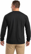 An image of a Custom Berne Unisex Performance Long Sleeve Pocket T Shirt in Black!