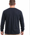 An image of a Custom Berne Unisex Performance Long Sleeve Pocket T Shirt in Navy!
