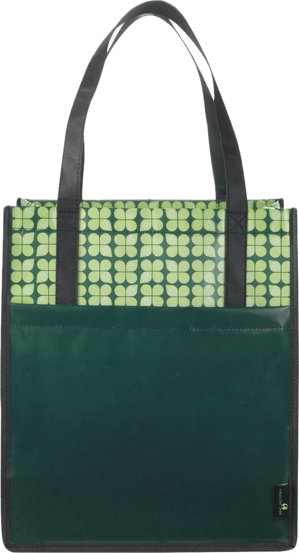 Am image of a Custom Big Grocery Laminated NonWoven Tote in Hunter Green!