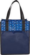 Am image of a Custom Big Grocery Laminated NonWoven Tote in Navy!