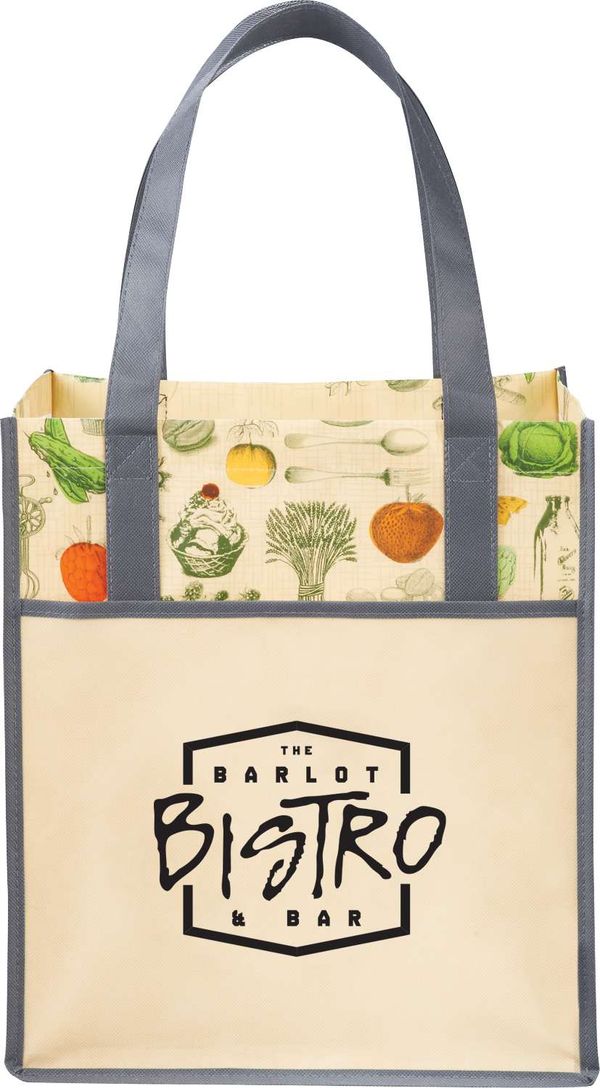 An image of a Custom Big Grocery Vintage Laminated NonWoven Tote!