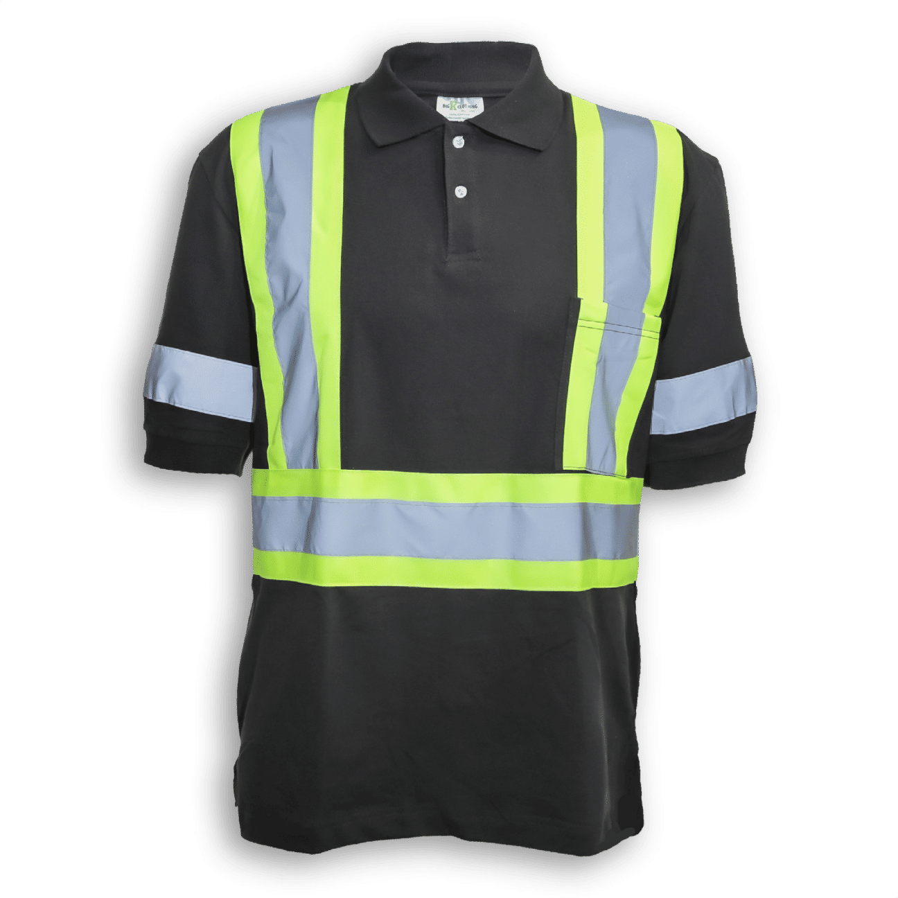 Big K 100 Percent Cotton Polo Shirt with Collar in Black