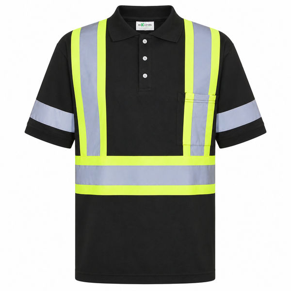 An image of a Custom Big K 100 Percent Cotton Polo Shirt with Collar in Black!