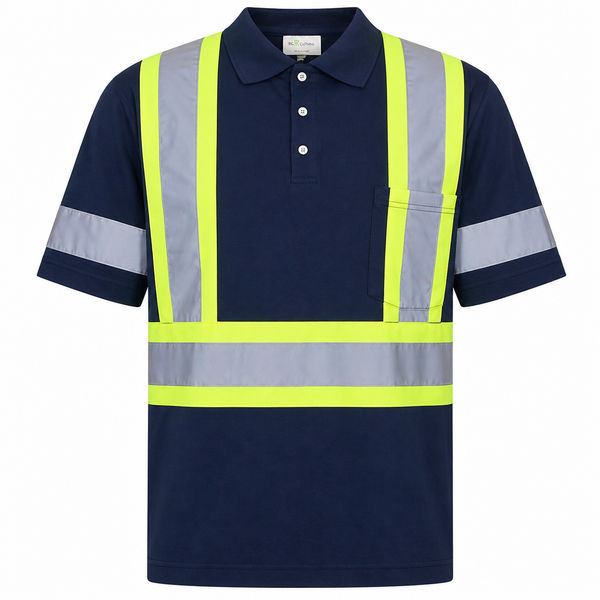 An image of a Custom Big K 100 Percent Cotton Polo Shirt with Collar in Navy!
