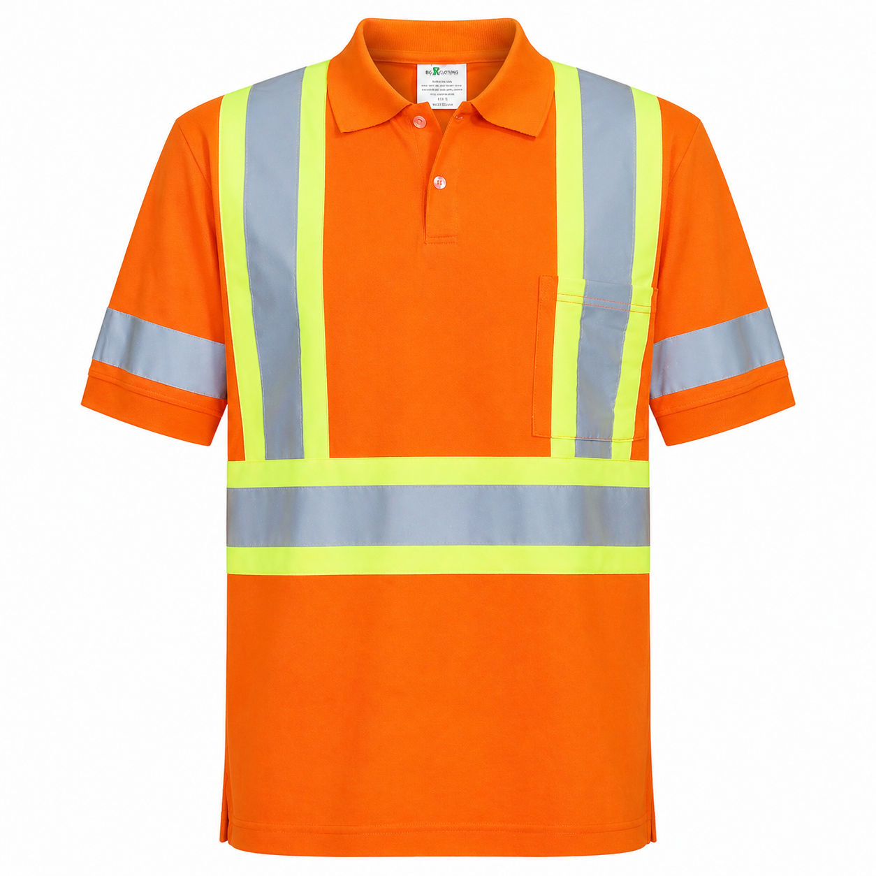Big K 100 Percent Cotton Polo Shirt with Collar in Orange