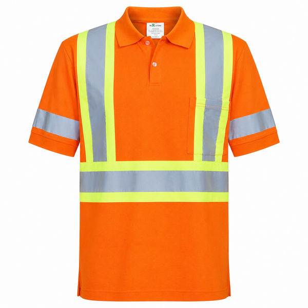 An image of a Custom Big K 100 Percent Cotton Polo Shirt with Collar in Orange!