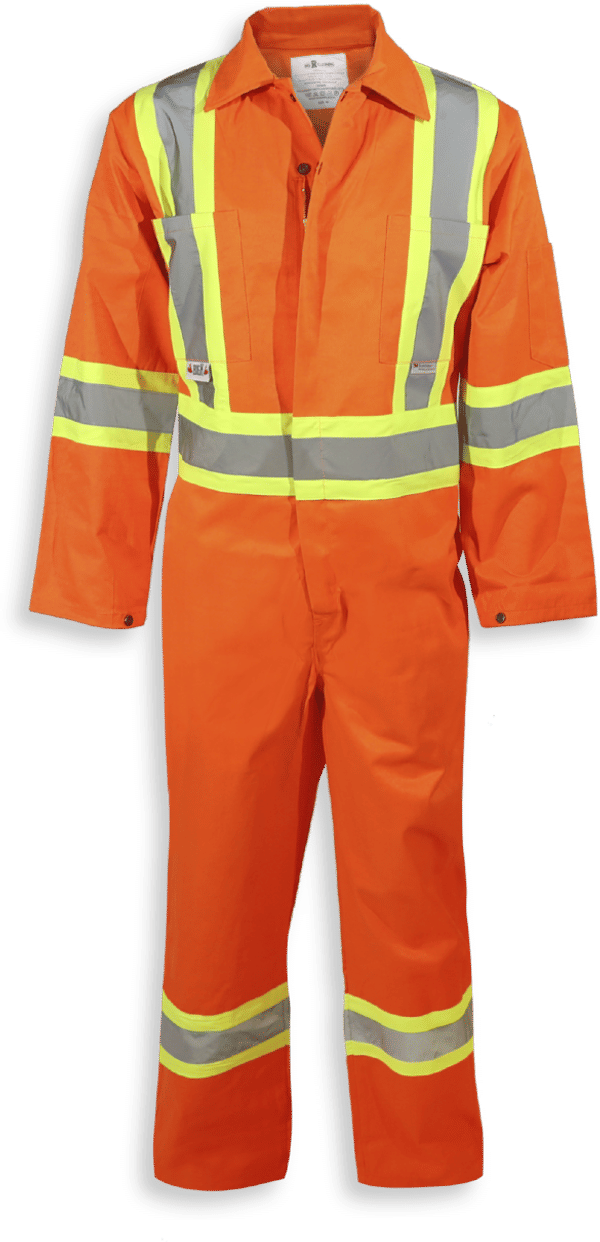 Am image of a Custom Big K 100 Percent Cotton Safety Coverall in Orange!